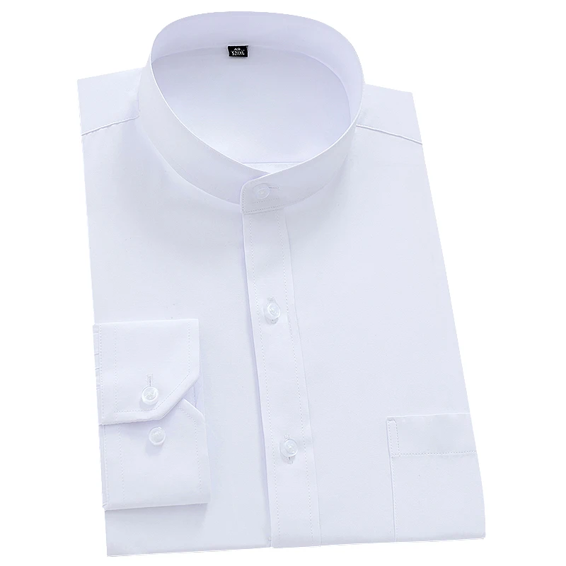 Men's Mandarin Collar Shirts Solid White Navy Black Vintage Chinese Standard Collar Long Sleeve Business Formal Dress Shirt
Men's Mandarin Collar Shirts Solid White Navy Black Vintage Chinese Standard Collar Long Sleeve Business Formal Dress Shirt