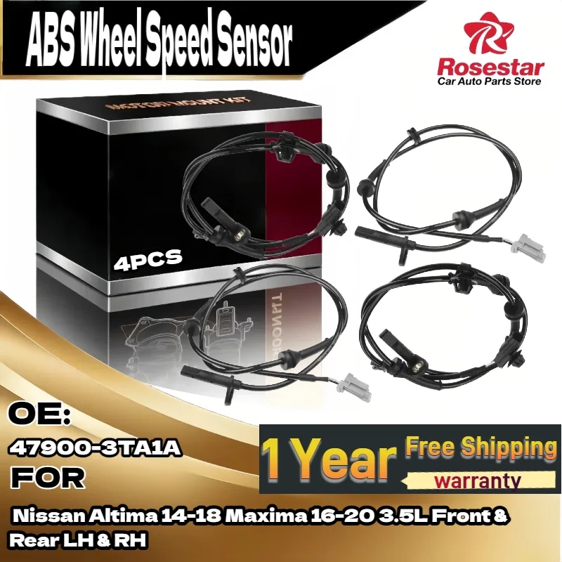 4Pcs ABS Wheel Speed Sensor Set for Nissan Maxima 2016-2020 for Nissan Altima 2014-2018 Front & Rear
4Pcs ABS Wheel Speed Sensor Set for Nissan Maxima 2016-2020 for Nissan Altima 2014-2018 Front & Rear