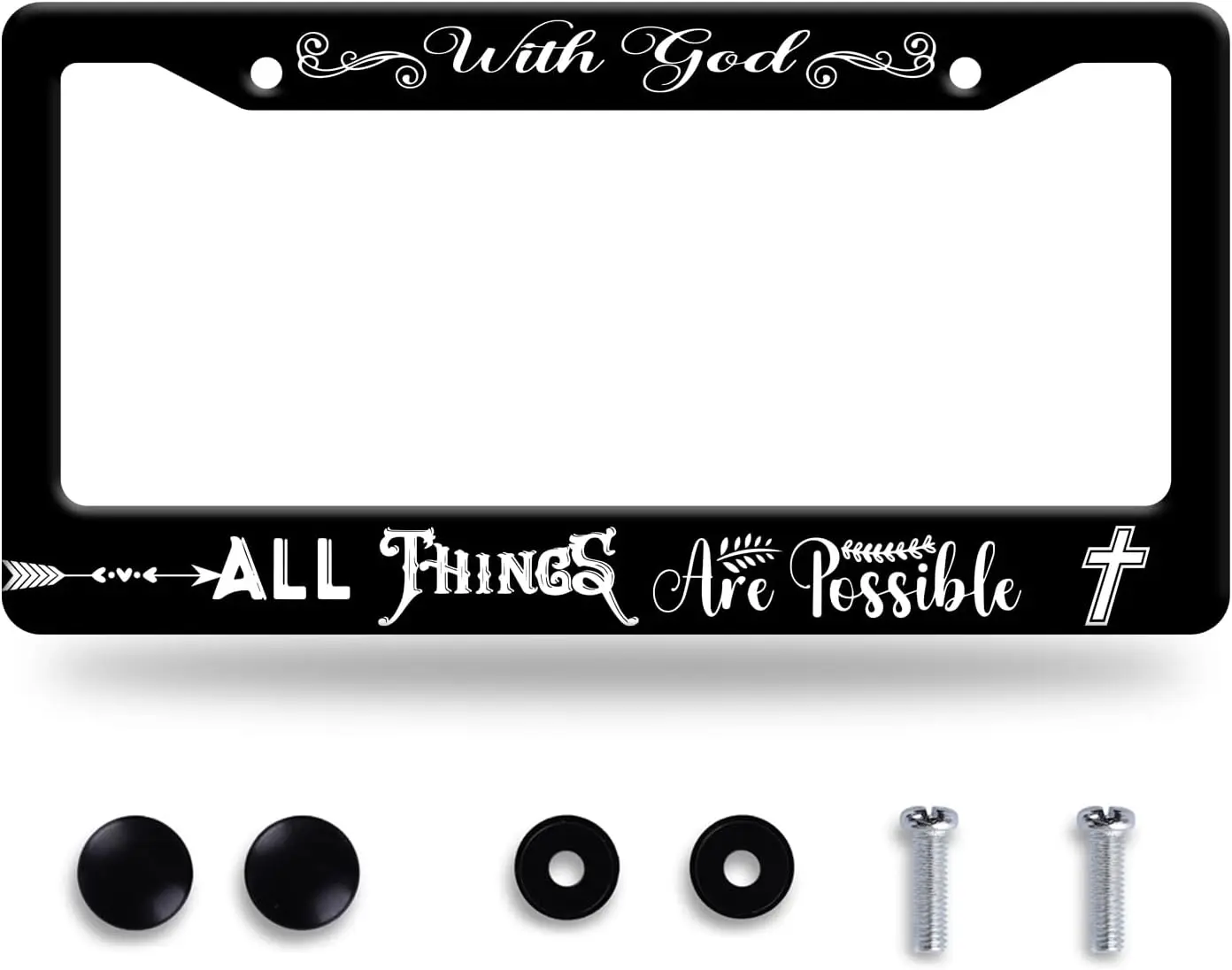 Christian License Plate Frame with Jesus Cross, Stainless Steel Car Tag Holder for US Canada Standard 12.3" x 6.3"
Christian License Plate Frame with Jesus Cross, Stainless Steel Car Tag Holder for US Canada Standard 12.3" x 6.3"