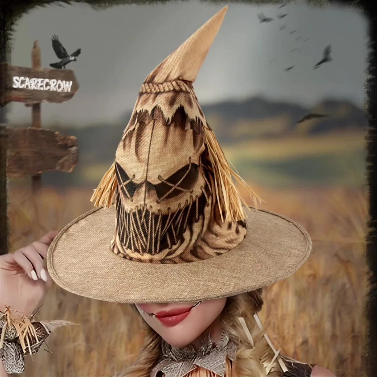 Brown Foldable Halloween Party Scarecrow Witch Hat Cosplay Festival Party Dance Performance Costume Props
Brown Foldable Halloween Party Scarecrow Witch Hat Cosplay Festival Party Dance Performance Costume Props