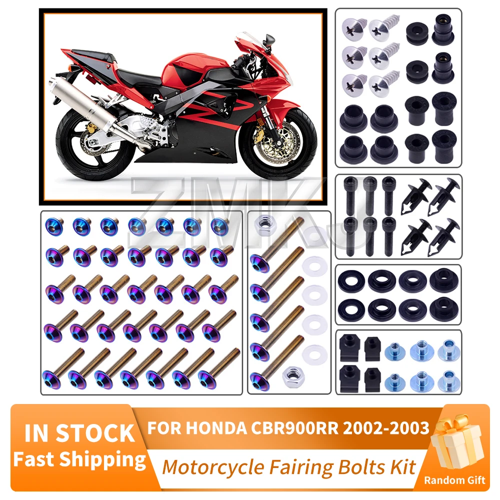 For HONDA CBR900RR Fireblade 954 2002-2003 Motorcycle Stainless Complete Bodywork Fairing Bolts Kit Screws Clip Motorcycle Parts
For HONDA CBR900RR Fireblade 954 2002-2003 Motorcycle Stainless Complete Bodywork Fairing Bolts Kit Screws Clip Motorcycle Parts
