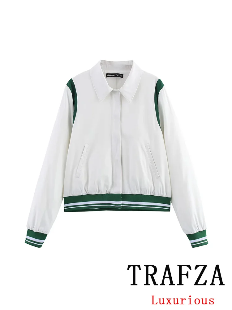 TRAFZA Casual Women Jackets Patchwork Turn-down Collar Long Sleeve Pockets Loose Coats New Fashion 2025 Spring Holiday Outwears
TRAFZA Casual Women Jackets Patchwork Turn-down Collar Long Sleeve Pockets Loose Coats New Fashion 2025 Spring Holiday Outwears