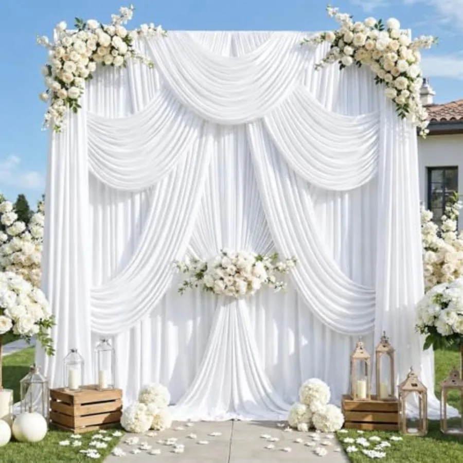 Parties, weddings, birthdays, photography backgrounds: white, wrinkle-free thick polyester fabric backdrop curtains, 20ft x 12f
Parties, weddings, birthdays, photography backgrounds: white, wrinkle-free thick polyester fabric backdrop curtains, 20ft x 12f