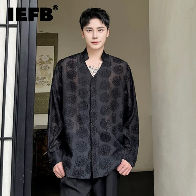 IEFB Men's Long Sleeve Shirt Summer 2024 New Chinese Style Embroidery Flower Casual Stand Collar Male Top Thin Breathable 9C5844
IEFB Men's Long Sleeve Shirt Summer 2024 New Chinese Style Embroidery Flower Casual Stand Collar Male Top Thin Breathable 9C5844