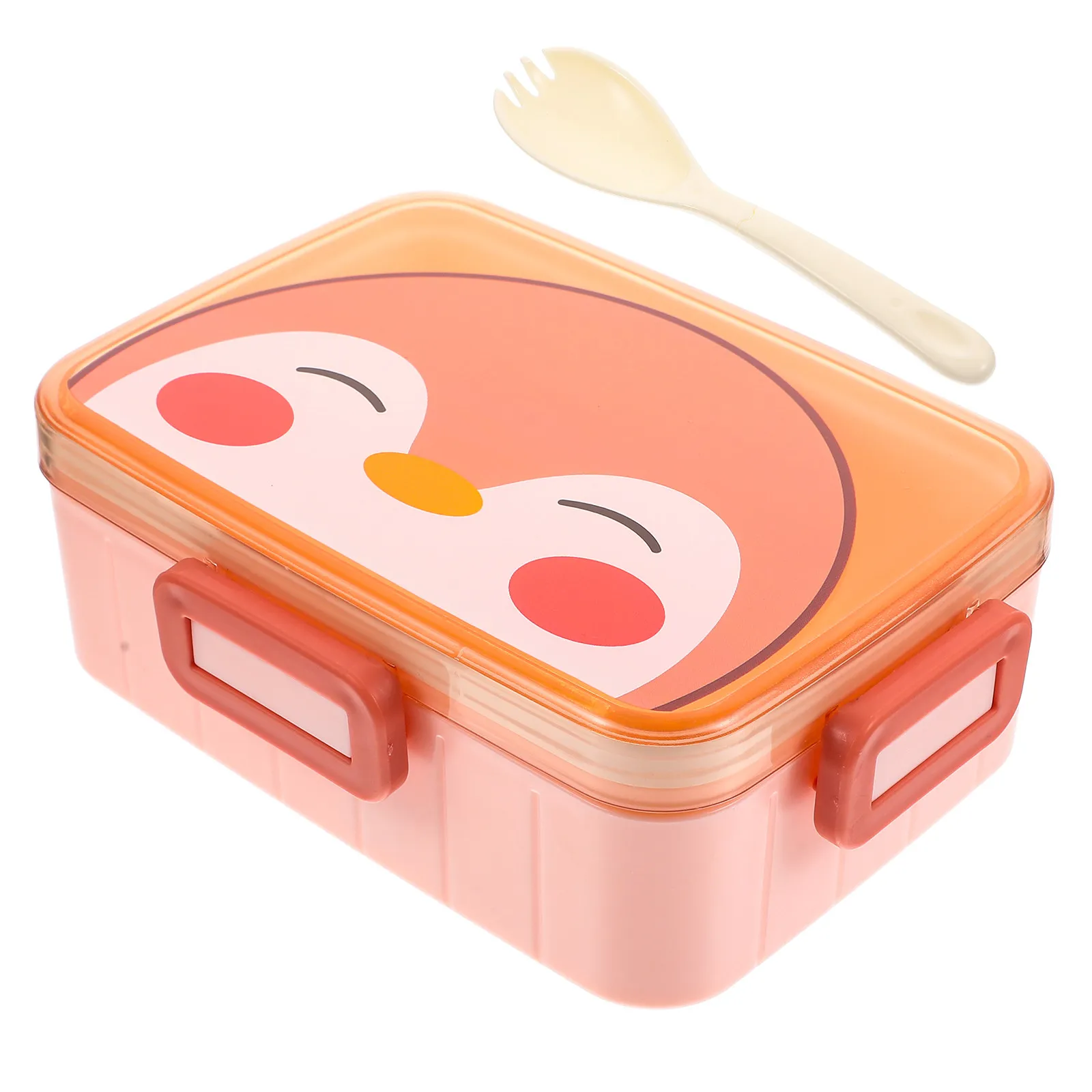 Children Lunch Box Plastic Bento Box Kids Leakproof Large Capacity Fruit Container Portable Divided Food Storage Cartoon Pattern