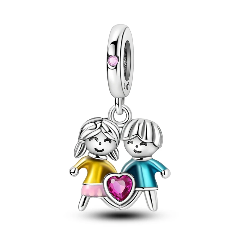 Luxury 925 Sterling Silver Couple Heart Charms Pendant Fit Original Bracelet DIY Women Engagement Jewelry Gift
Luxury 925 Sterling Silver Couple Heart Charms Pendant Fit Original Bracelet DIY Women Engagement Jewelry Gift