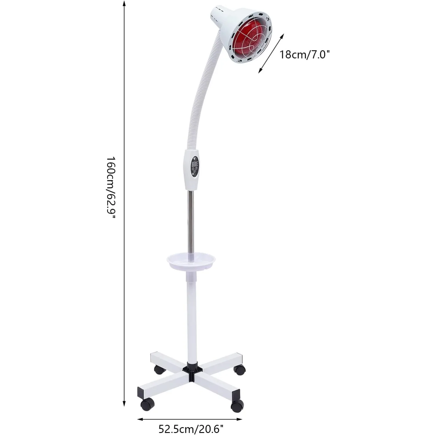 275W 110V Near Red Infrared Heat Lamp with Timing Function and Flexible Arm, Infrared Light Therapy Lamp for Face and Neck
275W 110V Near Red Infrared Heat Lamp with Timing Function and Flexible Arm, Infrared Light Therapy Lamp for Face and Neck