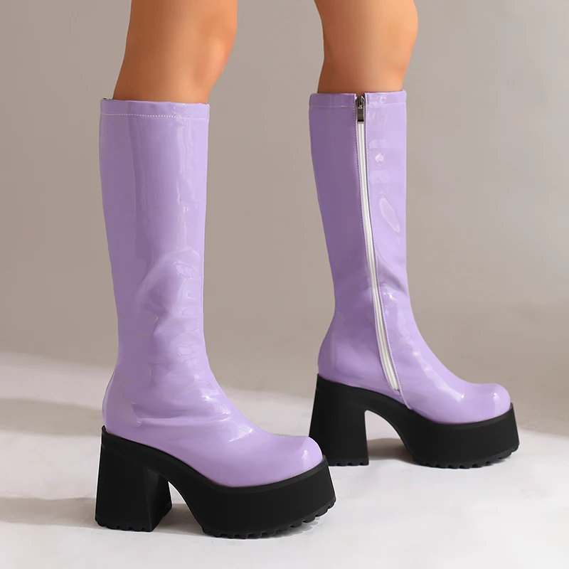 Большие размеры, сапоги до колена из лакированной кожи на толстой подошве с боковой молнией, легкие и увеличивающие рост, 2025
Большие размеры, сапоги до колена из лакированной кожи на толстой подошве с боковой молнией, легкие и увеличивающие рост, 2025