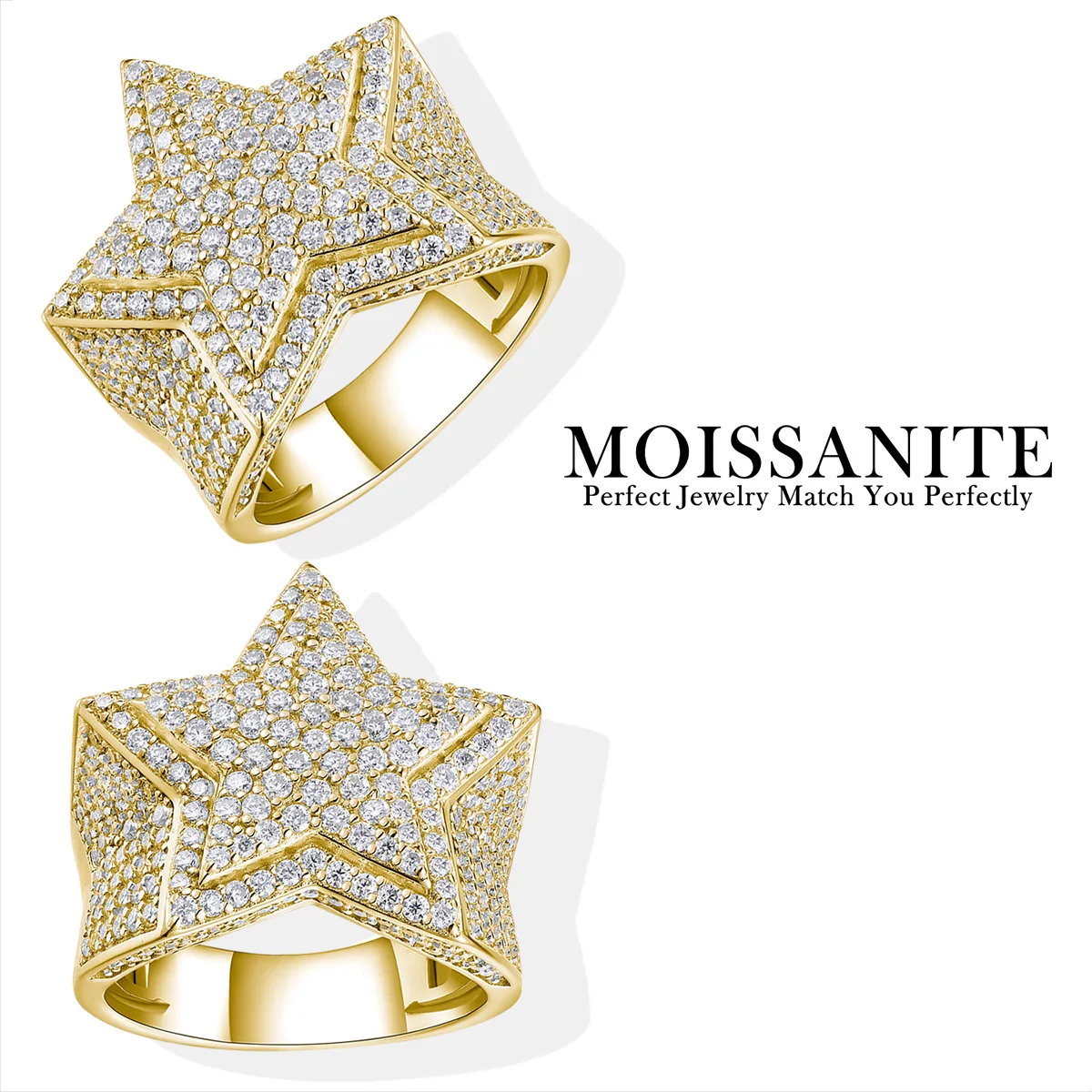 3.319 CTW Five Point Star Moissanite Ring for Men S925 Silver 18K Gold Plated Luxury Hip Hop Jewelry With GRA Certificate
3.319 CTW Five Point Star Moissanite Ring for Men S925 Silver 18K Gold Plated Luxury Hip Hop Jewelry With GRA Certificate