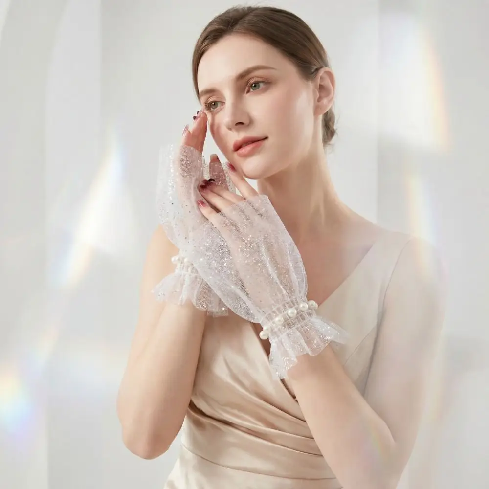 Short Length Wrist Fake Sleeves Tulle Pearl Decorative False Cuff Soft Easy To Wear Nail Art Background Hand Model Display
Short Length Wrist Fake Sleeves Tulle Pearl Decorative False Cuff Soft Easy To Wear Nail Art Background Hand Model Display
