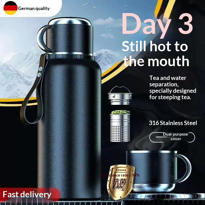 Герметичная изолированная спортивная фляжка из нержавеющей стали 1 л 316, большая вместимость, с двойными стенками и ручкой для пеших прогулок на открытом воздухе
Герметичная изолированная спортивная фляжка из нержавеющей стали 1 л 316, большая вместимость, с двойными стенками и ручкой для пеших прогулок на открытом воздухе