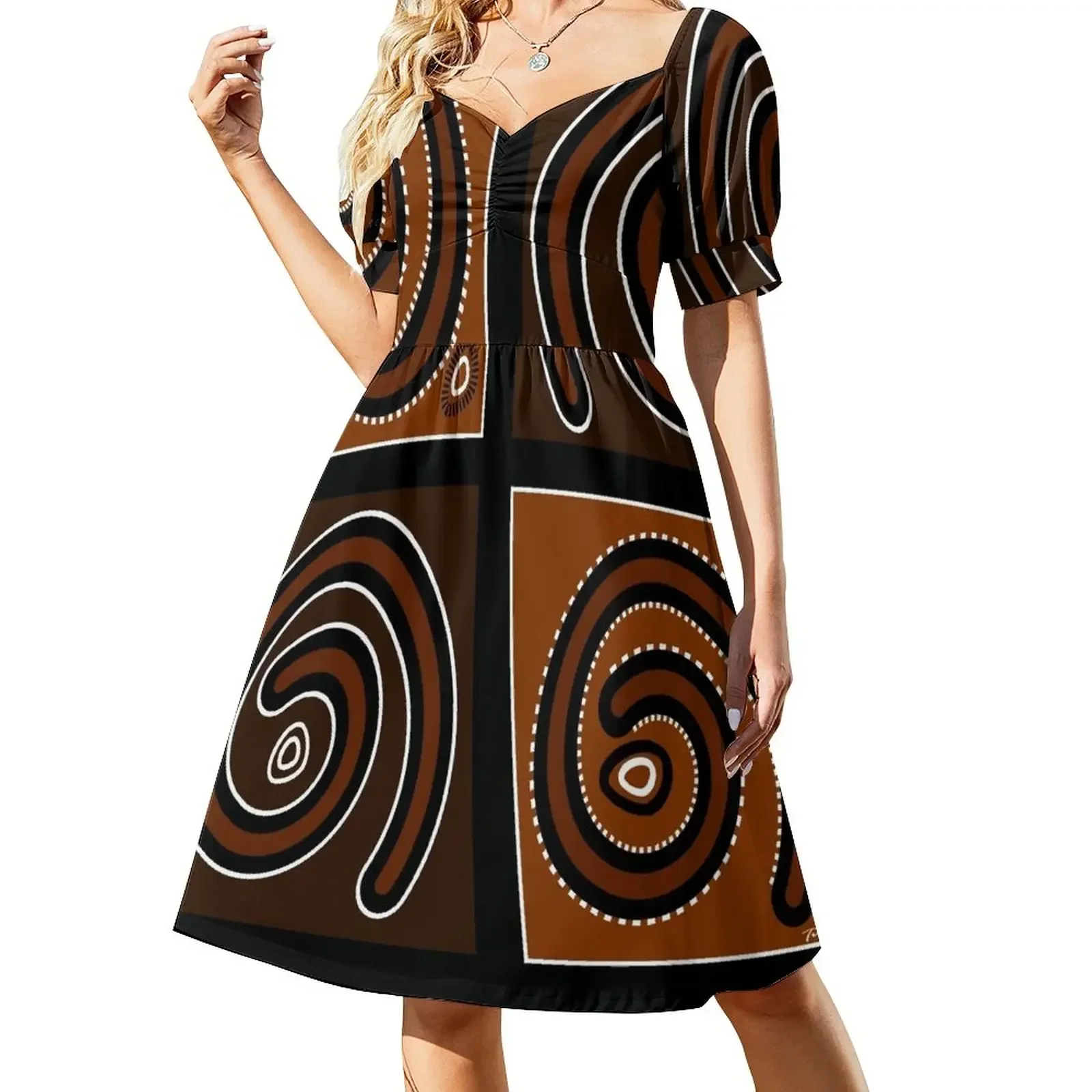 Aboriginal Art Inspiration Short-Sleeved Dress elegant guest wedding dress elegant chic women dresses promotion Dress
Aboriginal Art Inspiration Short-Sleeved Dress elegant guest wedding dress elegant chic women dresses promotion Dress