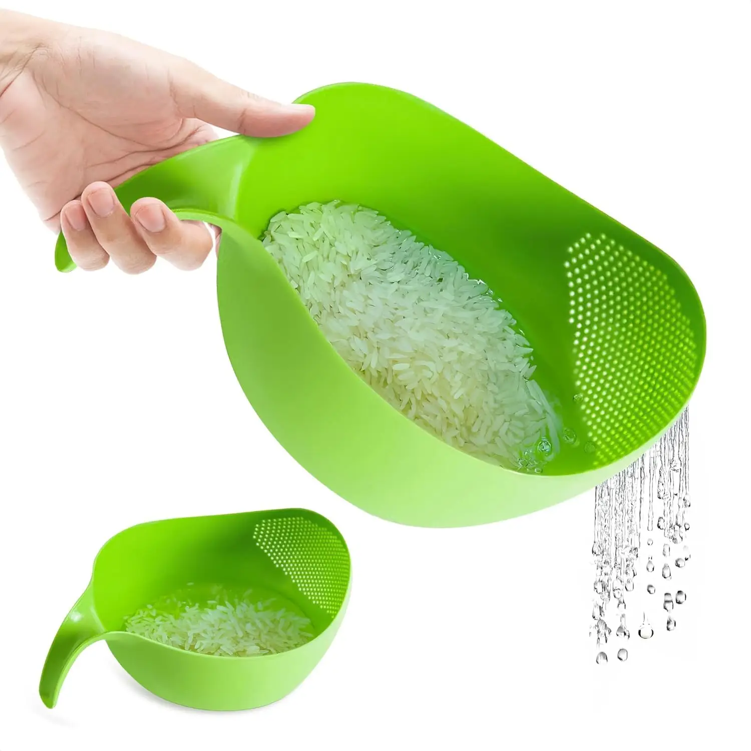 Rice Strainer with Handle - Lightweight Washer Bowl for Easy Draining, Use with Cereals, Pasta, Vegetables & Fruits
Rice Strainer with Handle - Lightweight Washer Bowl for Easy Draining, Use with Cereals, Pasta, Vegetables & Fruits