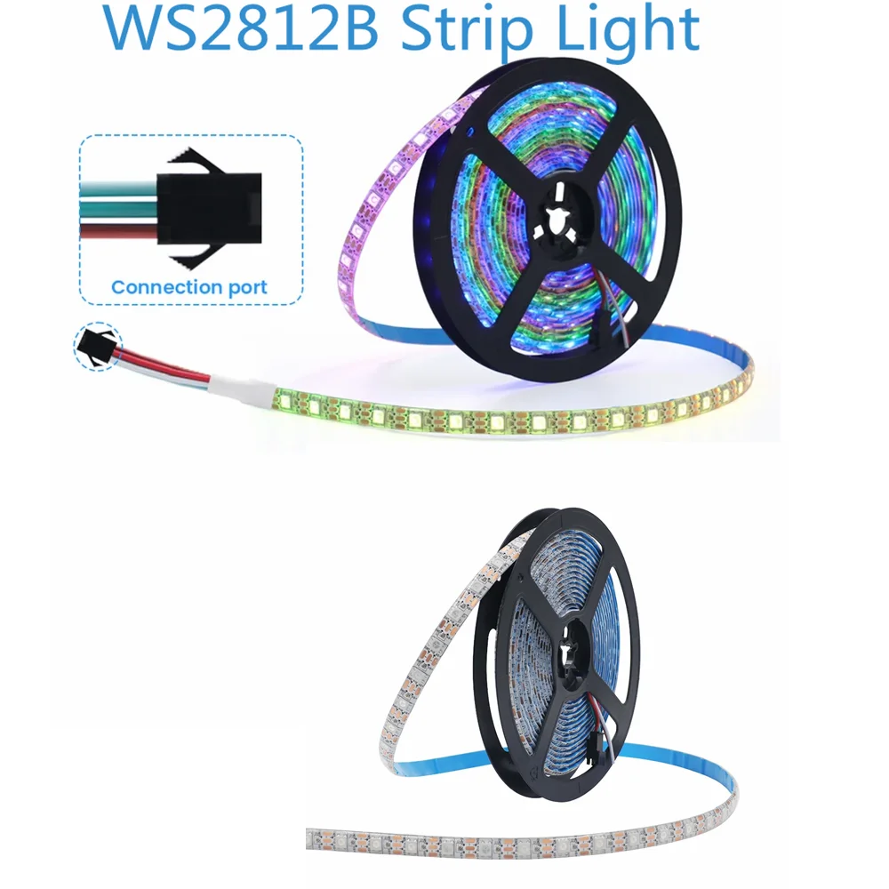 WS2812B intelligent programmable light strip is programmable, with black/white PCB and low-voltage 5V DC power supply.
WS2812B intelligent programmable light strip is programmable, with black/white PCB and low-voltage 5V DC power supply.