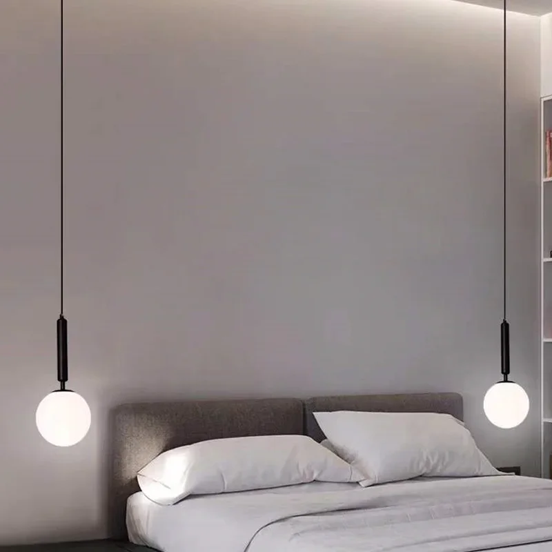 Nordic LED Pendant Lights Glass Ball Chandelier Dining Room Bedroom Restaurant Bedside Black Hanging Lamp Kitchen Room Decor
Nordic LED Pendant Lights Glass Ball Chandelier Dining Room Bedroom Restaurant Bedside Black Hanging Lamp Kitchen Room Decor