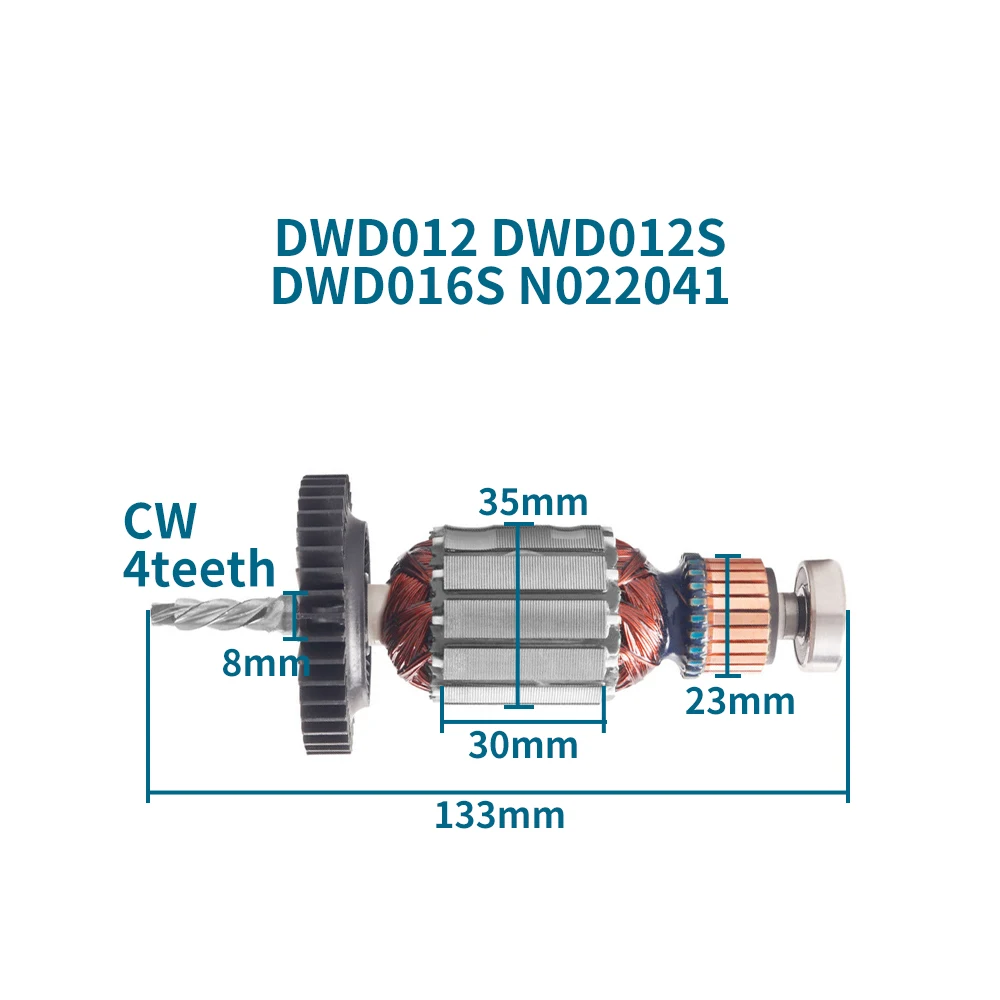 Armature for Dewalt DWD012 DWD012S DWD016S N022041 Hand Drill Rotor Replacement Parts for Armature Motor
Armature for Dewalt DWD012 DWD012S DWD016S N022041 Hand Drill Rotor Replacement Parts for Armature Motor