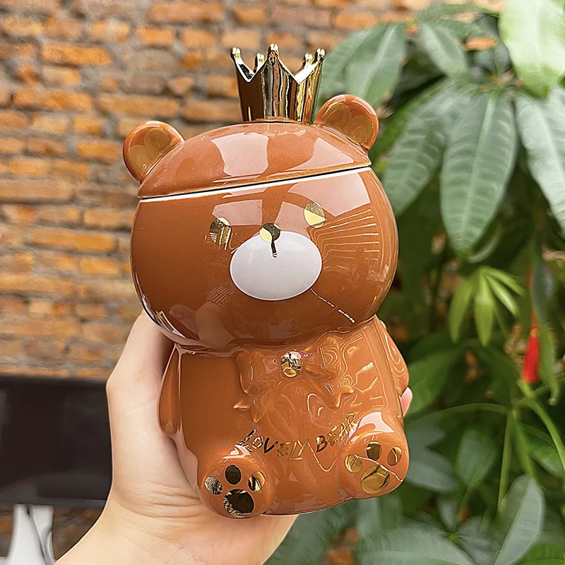 Creative Cartoon Personality Mug Crown Bear 3D Mug Ceramic 3D Cute Coffee Cup with Lid Spoon Drinking Cup
Creative Cartoon Personality Mug Crown Bear 3D Mug Ceramic 3D Cute Coffee Cup with Lid Spoon Drinking Cup