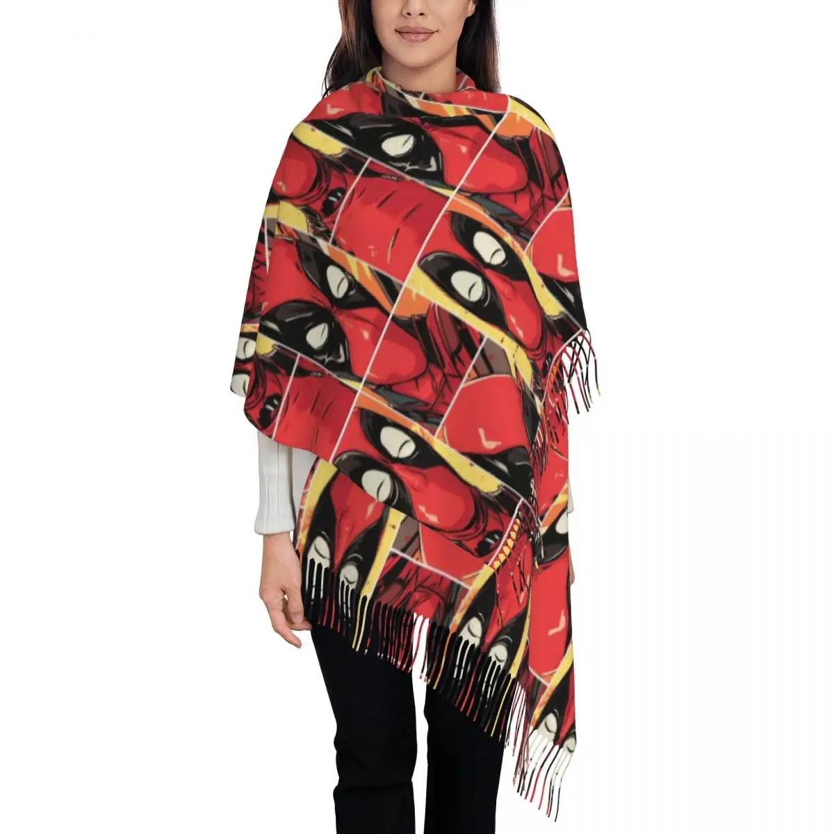 Женский шарф с кисточками из фильма Дэдпула на заказ, мягкие шали, женские зимние шарфы
Женский шарф с кисточками из фильма Дэдпула на заказ, мягкие шали, женские зимние шарфы