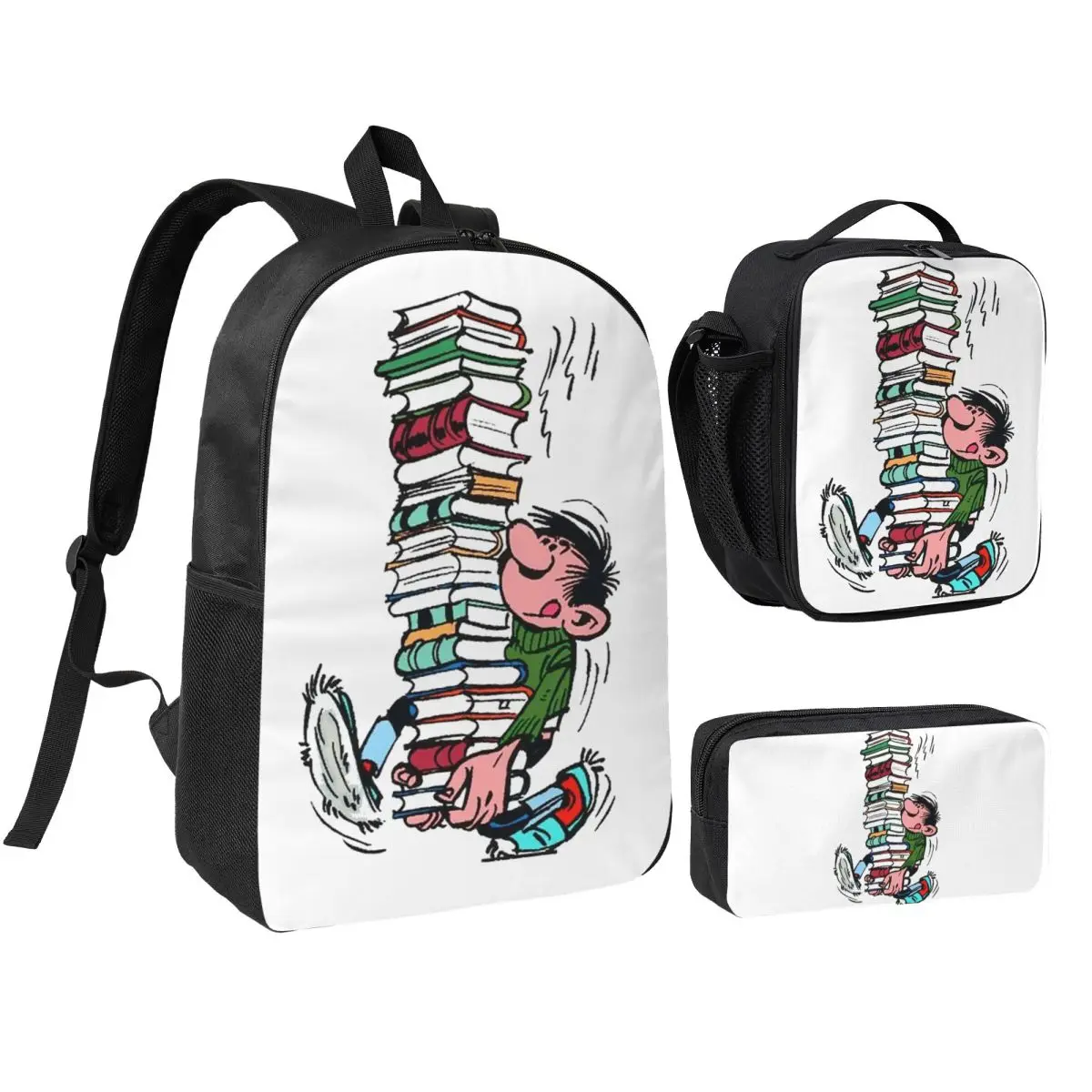 Gaston Lagaffe Backpack Student BookBag School Bag Shoulder Bags 3ps Insulated Lunch Bag Pencil Case
Gaston Lagaffe Backpack Student BookBag School Bag Shoulder Bags 3ps Insulated Lunch Bag Pencil Case
