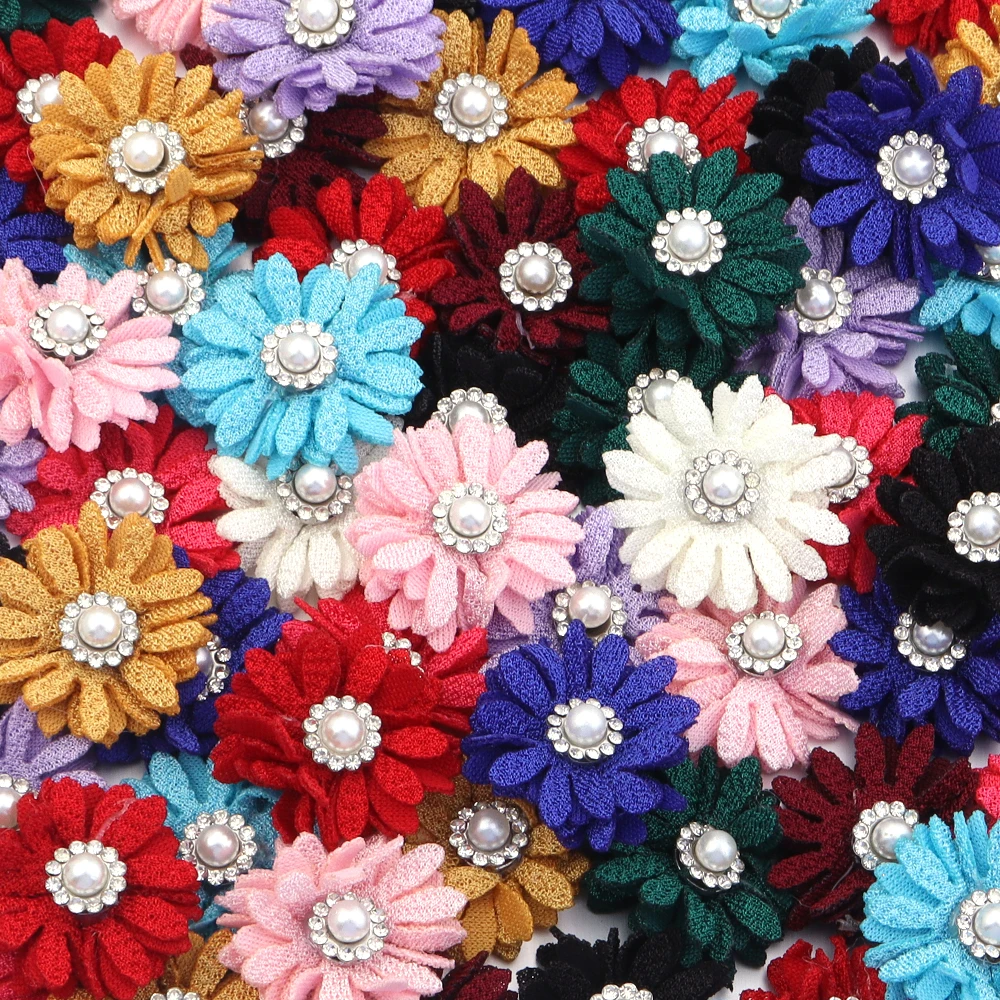 10Pcs/lot Mini Fabric Flowers 3cm Multicolor Pearl Handmade Flower for DIY Hair Clip Clothing Decoration Accessories 
10Pcs/lot Mini Fabric Flowers 3cm Multicolor Pearl Handmade Flower for DIY Hair Clip Clothing Decoration Accessories