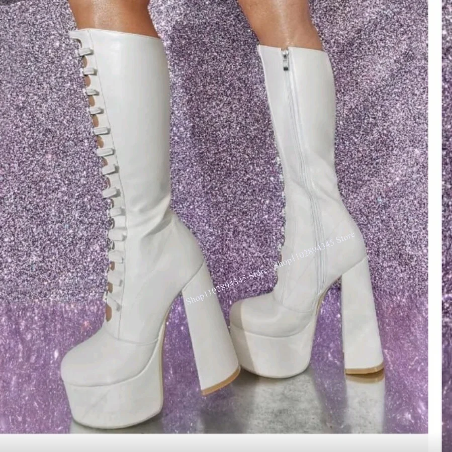 White Platform Buckle Boots Thick Heel Knee High Zipper Fashionable Sexy Novel Style Summer 2023 Woman Shoes Zapatillas Mujer
White Platform Buckle Boots Thick Heel Knee High Zipper Fashionable Sexy Novel Style Summer 2023 Woman Shoes Zapatillas Mujer
