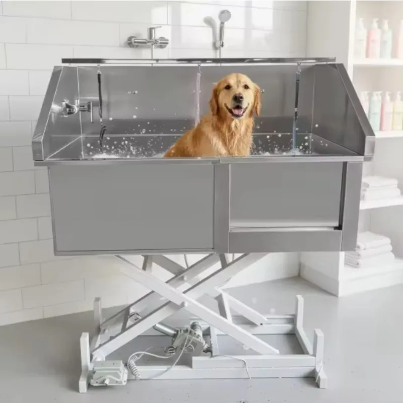 Stainless Steel Electric Lifting Pet Grooming Bathtub Dog Wash Station with Ramp for Dogs & Cats
Stainless Steel Electric Lifting Pet Grooming Bathtub Dog Wash Station with Ramp for Dogs & Cats