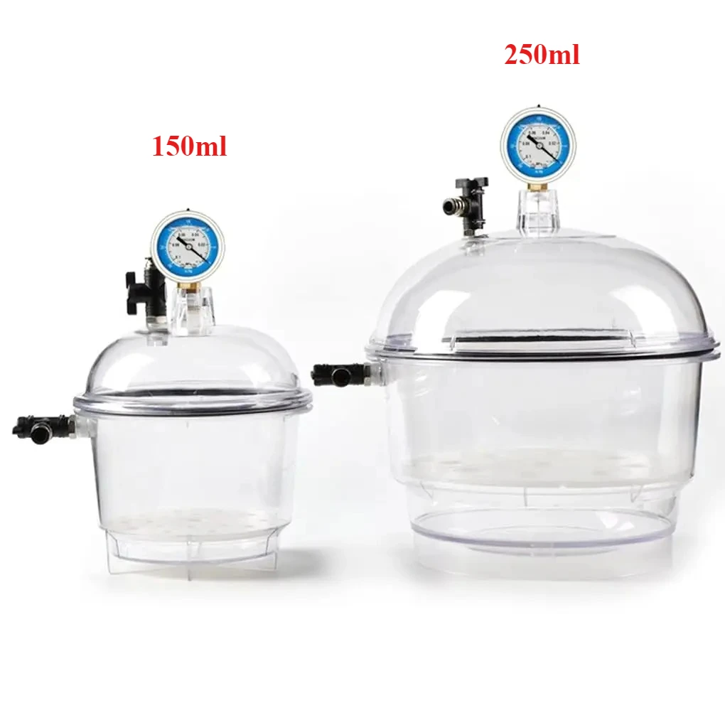 150mm/250mm Vacuum Desiccators Transparent Dryer Jar Dryer Glassware Drying Vessel with Pressure Gauge Lab Desiccator
150mm/250mm Vacuum Desiccators Transparent Dryer Jar Dryer Glassware Drying Vessel with Pressure Gauge Lab Desiccator