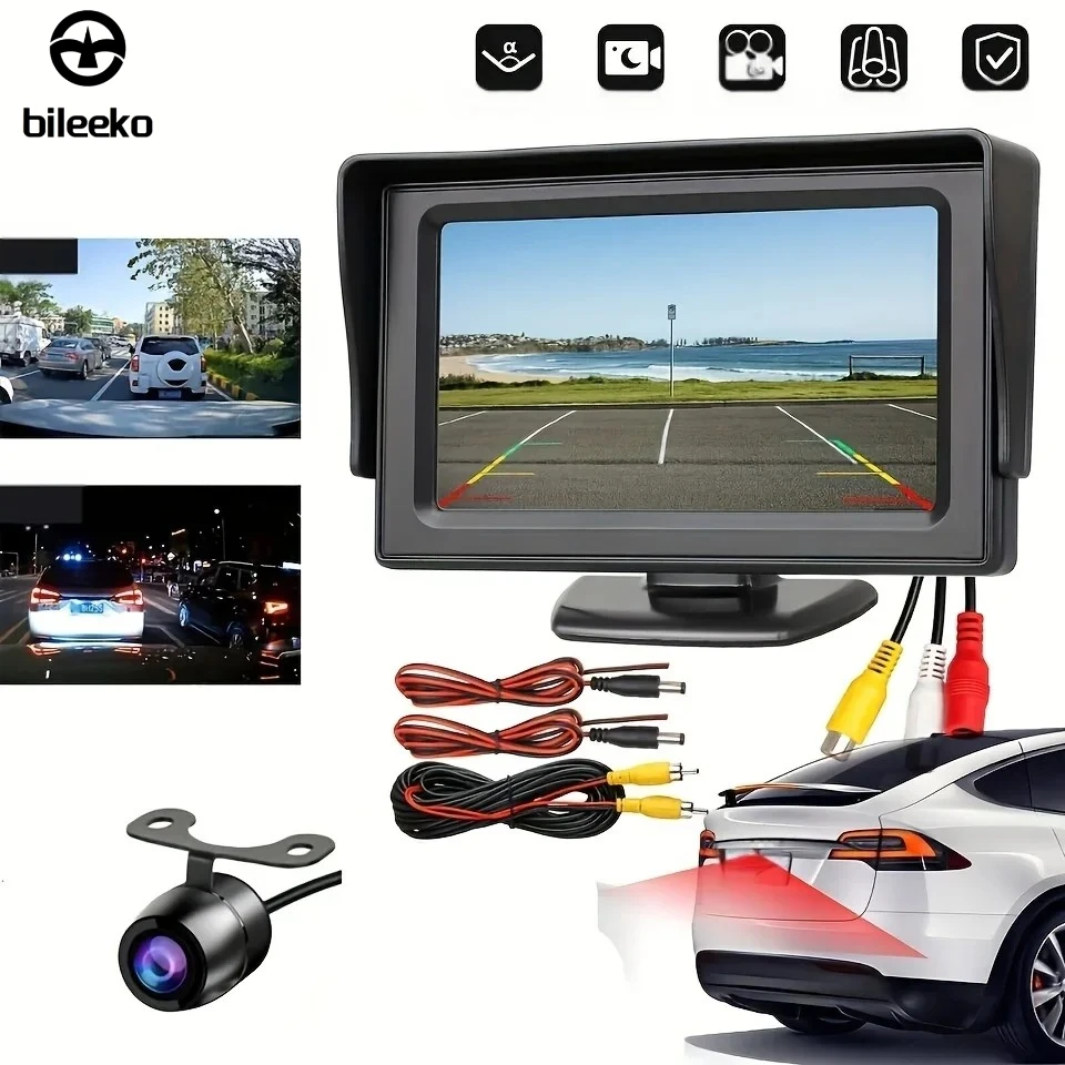 Bileeko 4,3-дюймовый комплект резервной камеры HD, автомобильный монитор заднего вида с ночным видением для безопасной парковки и заднего вида
Bileeko 4,3-дюймовый комплект резервной камеры HD, автомобильный монитор заднего вида с ночным видением для безопасной парковки и заднего вида
