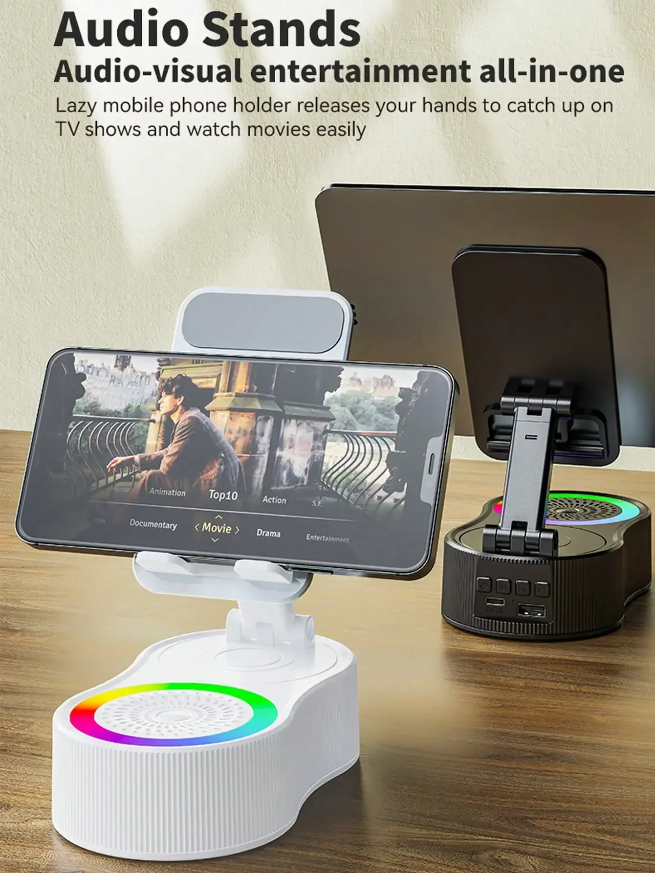 Perfect gift,360° Rotating Adjustable Foldable Phone/Tablet Stand + Portable Power Bank + Mini Ambient Light, Multifunction Bluetooth Speaker - Perfect Slouchy Gadget
Perfect gift,360° Rotating Adjustable Foldable Phone/Tablet Stand + Portable Power Bank + Mini Ambient Light, Multifunction Bluetooth Speaker - Perfect Slouchy Gadget
