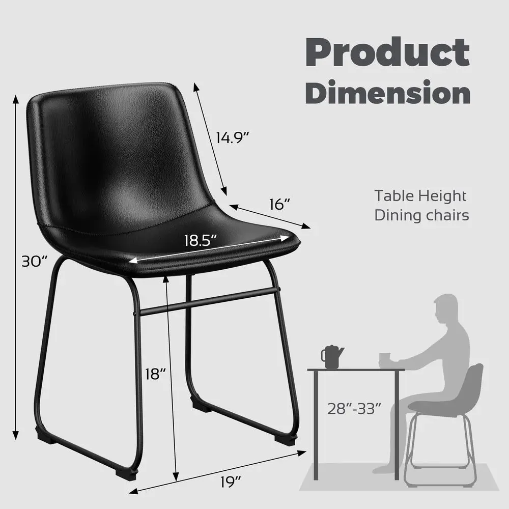Chairs Set of 4, 18 Inch Faux Leather Kitchen Dining Chairs with Back, Modern Armless Dining Room Chair with Metal Legs for Hom
Chairs Set of 4, 18 Inch Faux Leather Kitchen Dining Chairs with Back, Modern Armless Dining Room Chair with Metal Legs for Hom