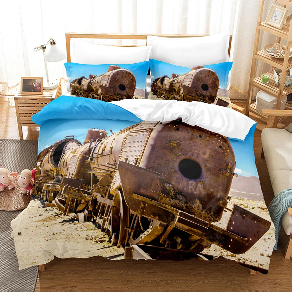 Steam Engine Duvet Cover Set Locomotive Green Black Train On Steel Railway Track Travel Adventure Graphic Print King Queen Size 
Steam Engine Duvet Cover Set Locomotive Green Black Train On Steel Railway Track Travel Adventure Graphic Print King Queen Size