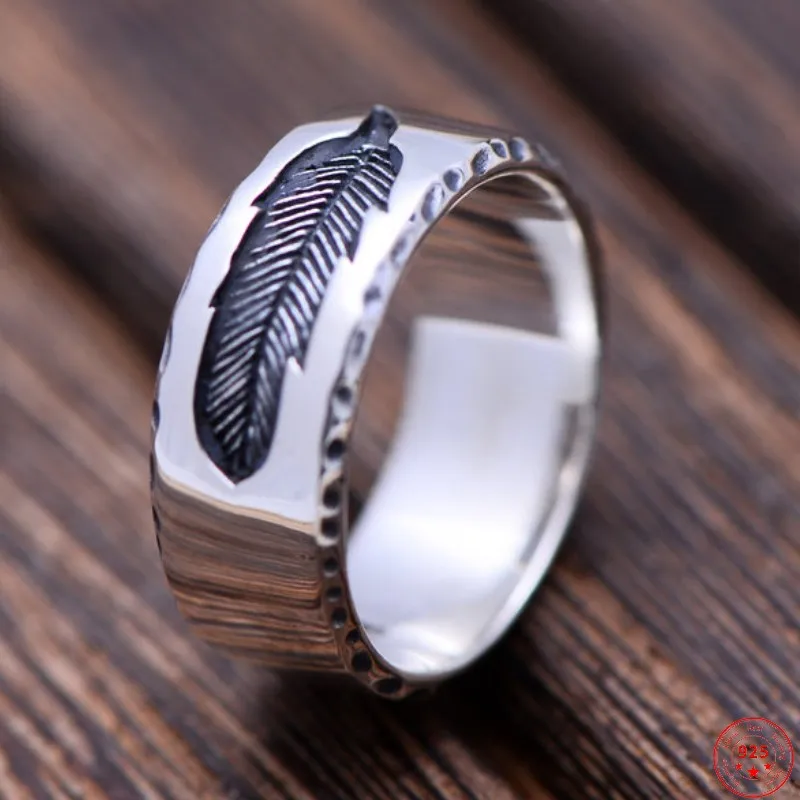 Genuine Real S925 Sterling Silver Rings for Men Women New Fashion Creative Relief Feather Vintage Plume Jewelry Gift Wholesale
Genuine Real S925 Sterling Silver Rings for Men Women New Fashion Creative Relief Feather Vintage Plume Jewelry Gift Wholesale