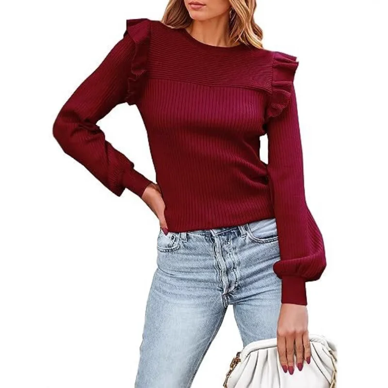 Autumn and Winter New Round Neck Knitted Round Neck All Match Women's Wear Casual Long Sleeve Casual Lantern Sleeve Tops
Autumn and Winter New Round Neck Knitted Round Neck All Match Women's Wear Casual Long Sleeve Casual Lantern Sleeve Tops