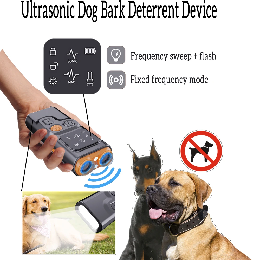 Новый ультразвуковой отпугиватель собак, портативный тренажер для собак, устройство против лая со светодиодным HD-дисплеем и светодиодным фонариком Stop Bad Dog Repelle
Новый ультразвуковой отпугиватель собак, портативный тренажер для собак, устройство против лая со светодиодным HD-дисплеем и светодиодным фонариком Stop Bad Dog Repelle