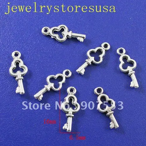 50Pcs 16*6mm Tibetan Silver Mini Key Charms Findings H0579 Charms for Jewelry Making 
50Pcs 16*6mm Tibetan Silver Mini Key Charms Findings H0579 Charms for Jewelry Making