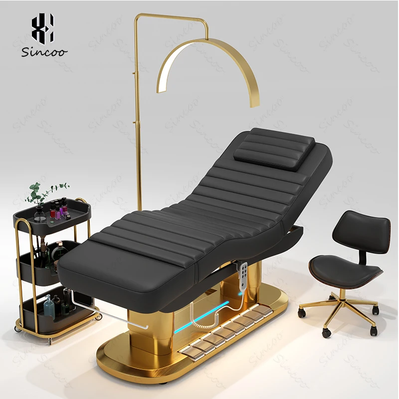Modern Luxury Beauty Salon Furniture with LED Foot Control Electric Black Spa Facial Care Bed Medical Facial Massage Bed
Modern Luxury Beauty Salon Furniture with LED Foot Control Electric Black Spa Facial Care Bed Medical Facial Massage Bed