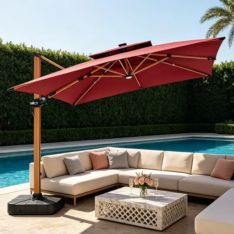 Outdoor Furniture Aluminum Market Umbrella 4*3M Modern Design Umbrella Outdoor for Restaurant
Outdoor Furniture Aluminum Market Umbrella 4*3M Modern Design Umbrella Outdoor for Restaurant
