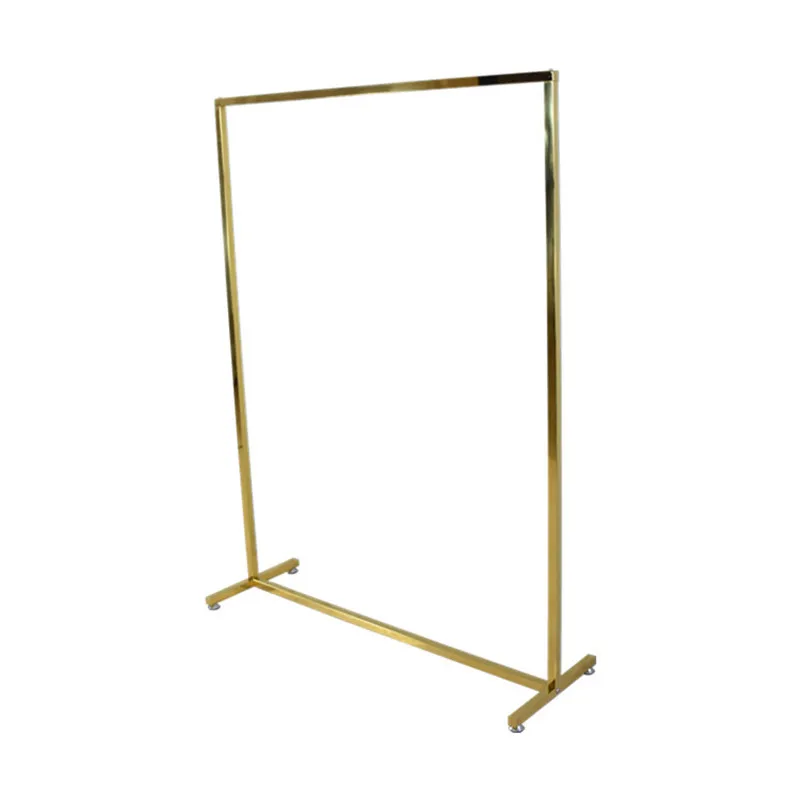 Titanium gold, display rack, women's clothing, simple, hanger.
Titanium gold, display rack, women's clothing, simple, hanger.