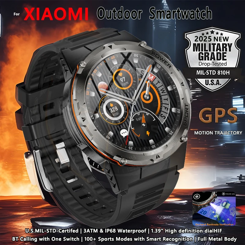 2025 New For XIAOMI Military Smartwatch IP68 Waterproof outdoor Sports Fitness tracker health monitor BT call 365nm UV+ infrared
2025 New For XIAOMI Military Smartwatch IP68 Waterproof outdoor Sports Fitness tracker health monitor BT call 365nm UV+ infrared