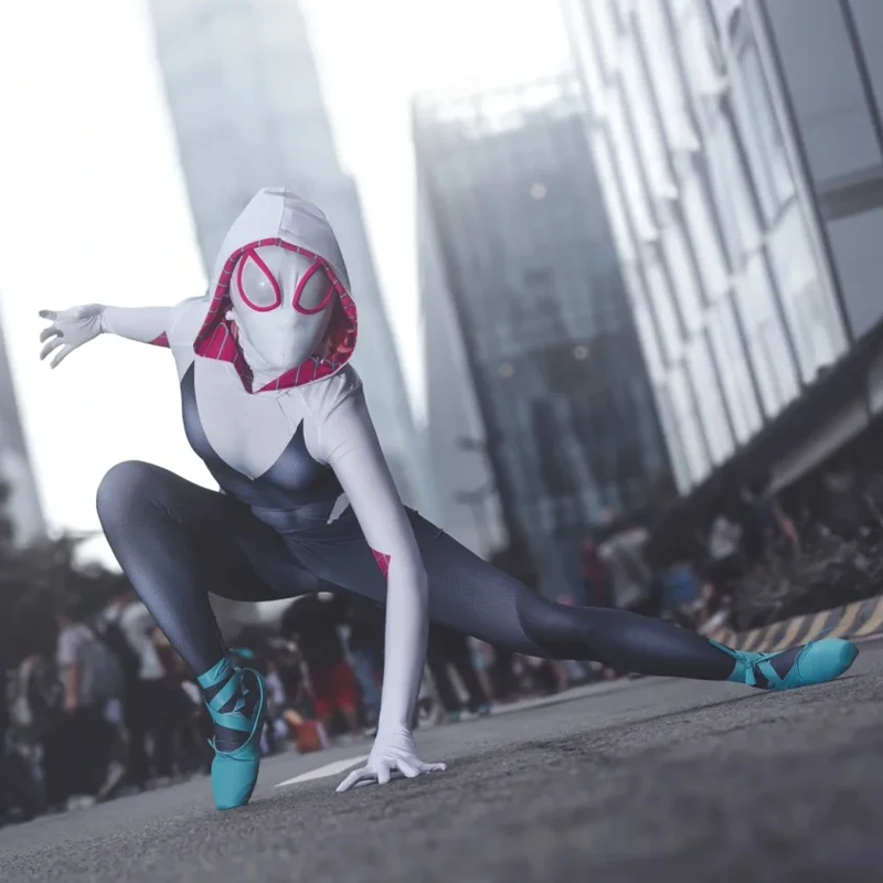 Anime Spider Man Gwen Stacy cosplay costume superhero jumpsuit with mask set adult Halloween cosplay party costume
Anime Spider Man Gwen Stacy cosplay costume superhero jumpsuit with mask set adult Halloween cosplay party costume