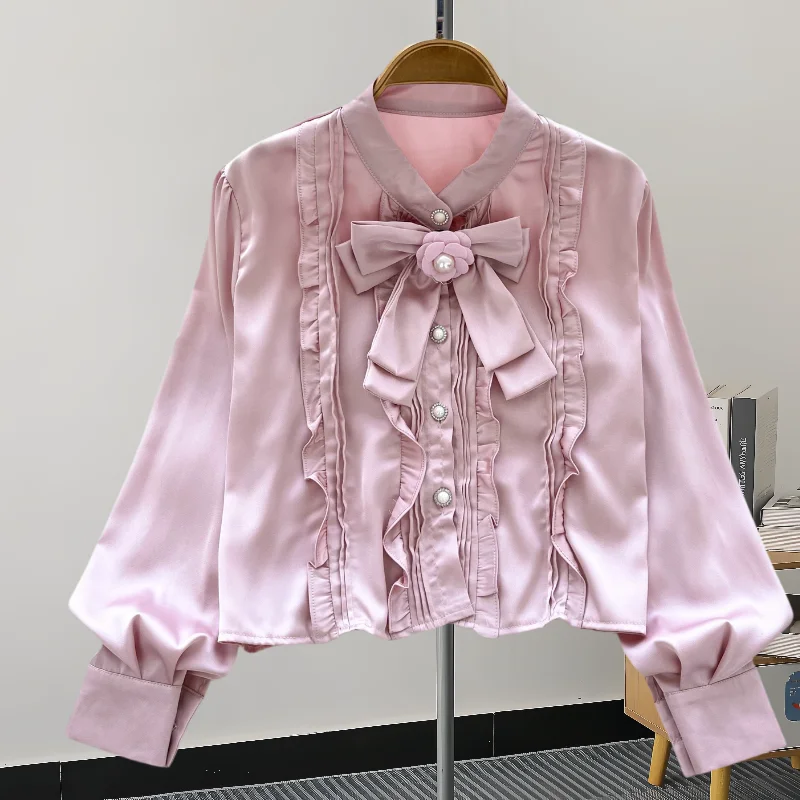 2025,New,European,Clothes,Loose,Blouse,Fashion,Sexy,Stand,Button,Bowknot,Ruffles,Women,Long Sleeve,Casual,Cardigan,Tops,41294
2025,New,European,Clothes,Loose,Blouse,Fashion,Sexy,Stand,Button,Bowknot,Ruffles,Women,Long Sleeve,Casual,Cardigan,Tops,41294