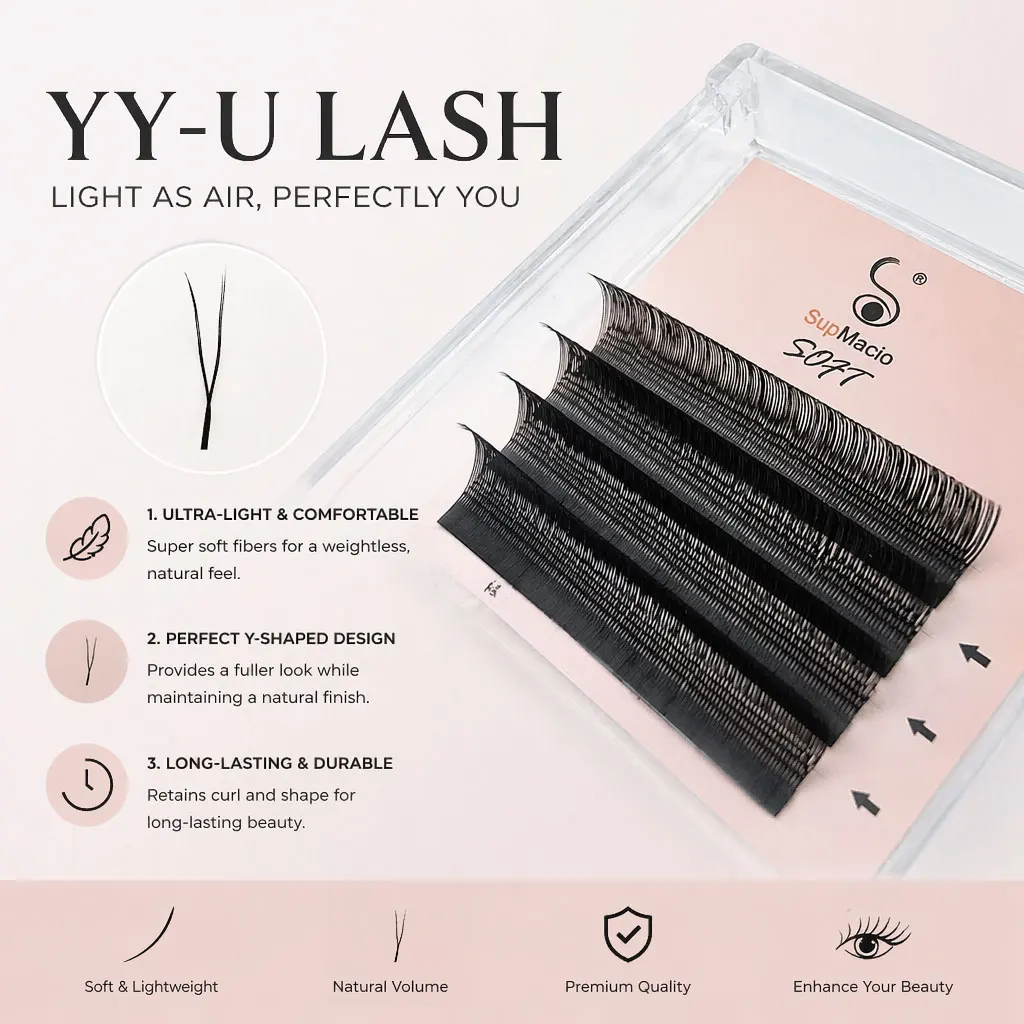 Supmacio U Shape YY False Eyelashes 8-15mm Mix C D Curl Double Tips Lashes Extension Hand-wowen Individual Eyelash Wholesale
Supmacio U Shape YY False Eyelashes 8-15mm Mix C D Curl Double Tips Lashes Extension Hand-wowen Individual Eyelash Wholesale
