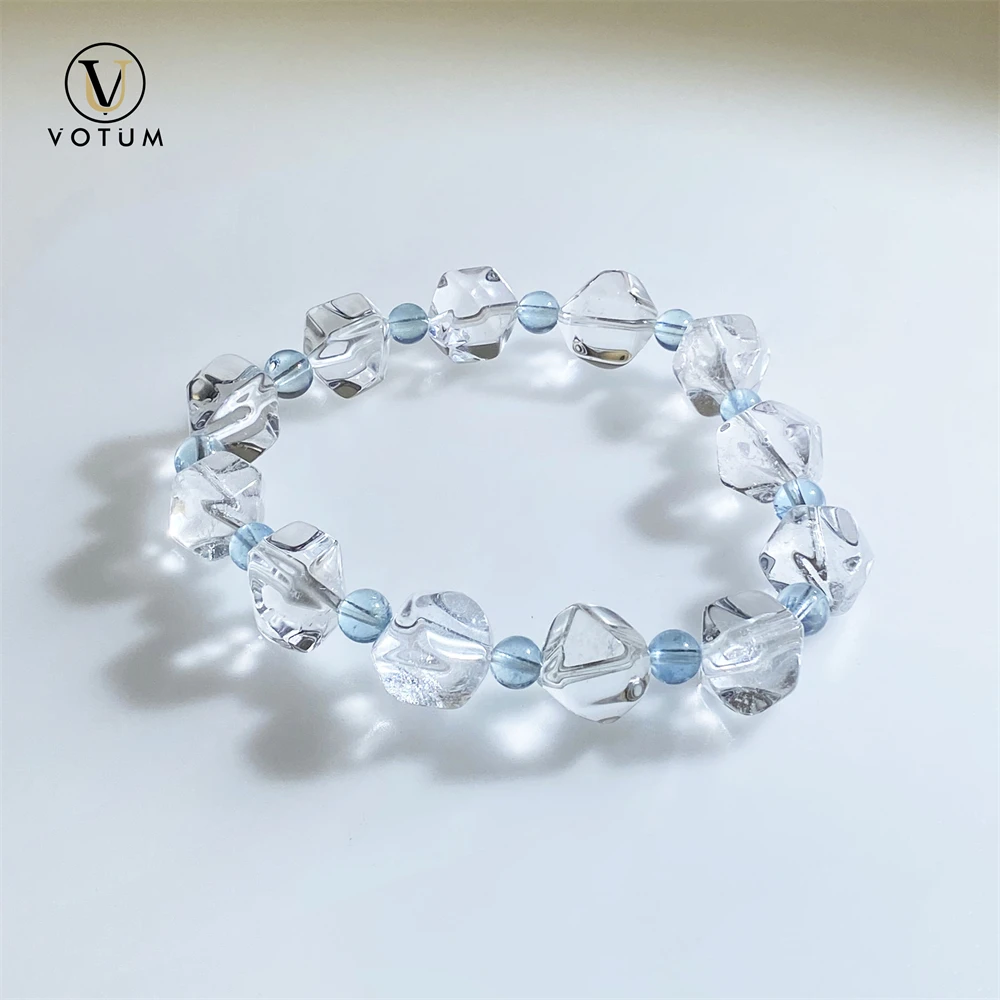 Votum Natural Aquamarine Faceted Clear Quartz Bracelet for Women Girl Birthstone Luck Yoga Gift Healing Bracelets Beaded Jewelry
Votum Natural Aquamarine Faceted Clear Quartz Bracelet for Women Girl Birthstone Luck Yoga Gift Healing Bracelets Beaded Jewelry