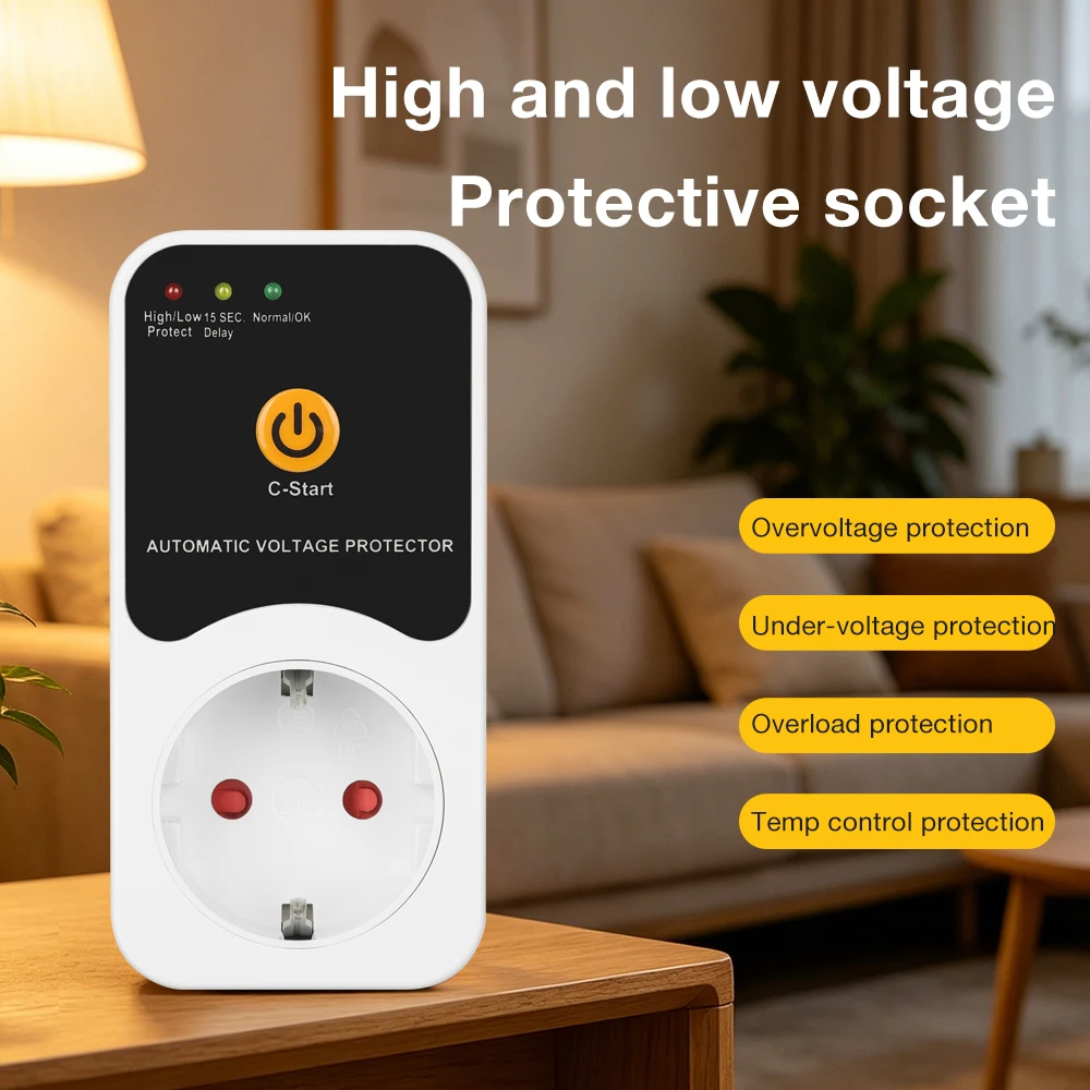 2026 New EU Plug Voltage Protector Socket Over/Under Voltage Safety Protect Adjustable 16A Voltage Protector Socket Refrigerator
2026 New EU Plug Voltage Protector Socket Over/Under Voltage Safety Protect Adjustable 16A Voltage Protector Socket Refrigerator