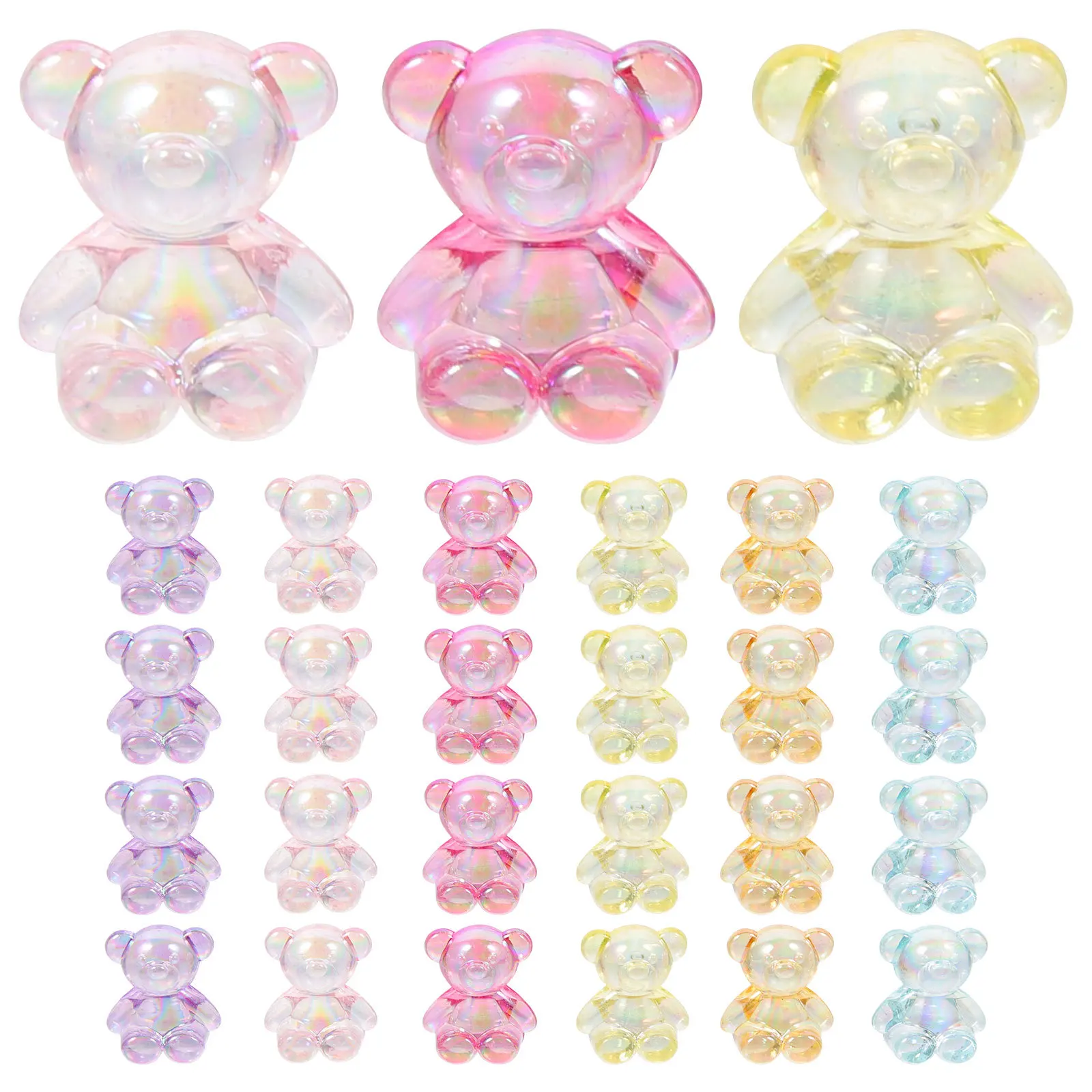 100Pcs Mixed Color Acrylic Bear Beads DIY Spacer Loose Beads for Necklace Bracelet Jewelry Making Hair Ties Decoration 
100Pcs Mixed Color Acrylic Bear Beads DIY Spacer Loose Beads for Necklace Bracelet Jewelry Making Hair Ties Decoration