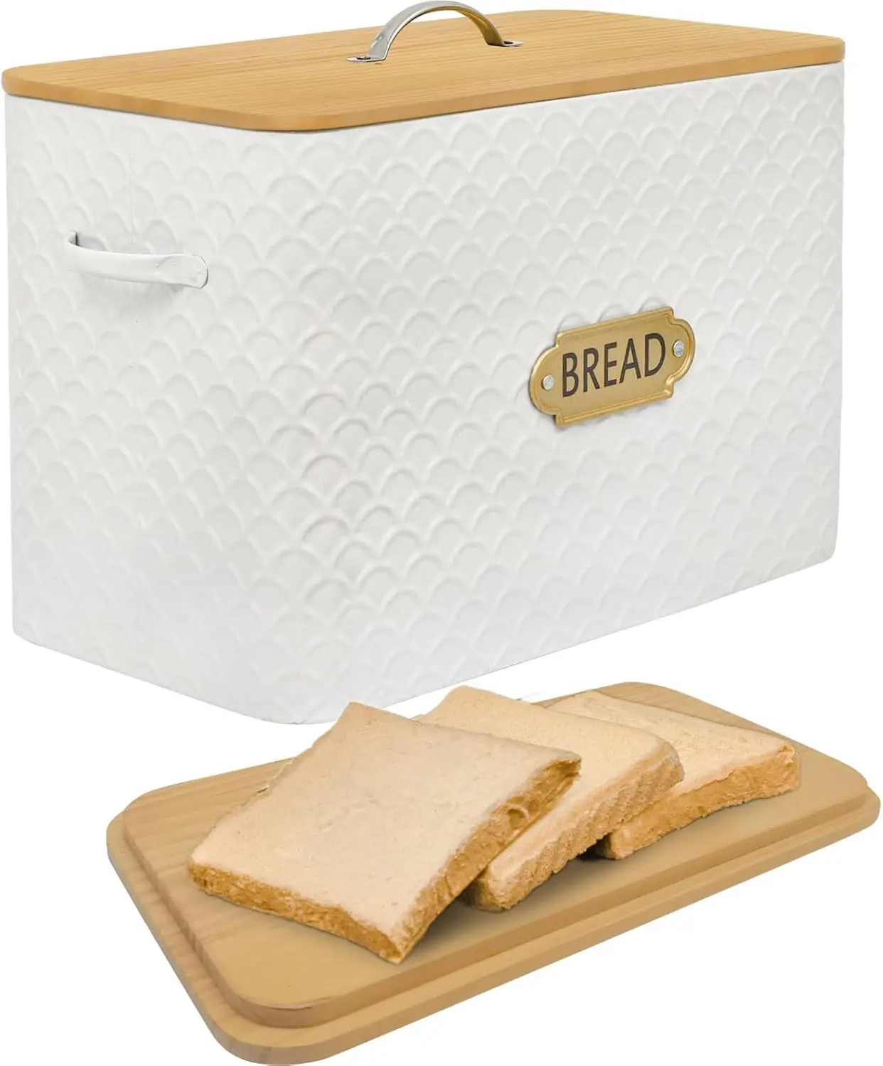 Большая деревенская хлебница с деревянной крышкой - вмещает 2 хлебных бухты, вертикальное хранение для кухонной столешницы, белая
Большая деревенская хлебница с деревянной крышкой - вмещает 2 хлебных бухты, вертикальное хранение для кухонной столешницы, белая