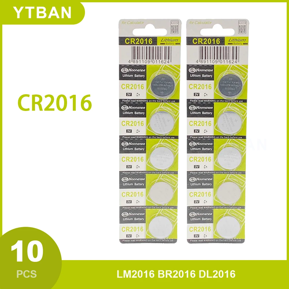 10PCS 3V CR2016 Button Batteries LM2016 BR2016 DL2016 Cell Coin Lithium Battery for Watch Electronic Toy Calculators
10PCS 3V CR2016 Button Batteries LM2016 BR2016 DL2016 Cell Coin Lithium Battery for Watch Electronic Toy Calculators