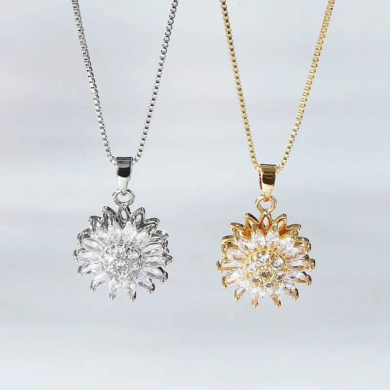 2023 Rotating Sun Flower Pendant Necklace Temperament Fashion Trend Can Rotate Light Luxury Female Clavicle Chain
2023 Rotating Sun Flower Pendant Necklace Temperament Fashion Trend Can Rotate Light Luxury Female Clavicle Chain