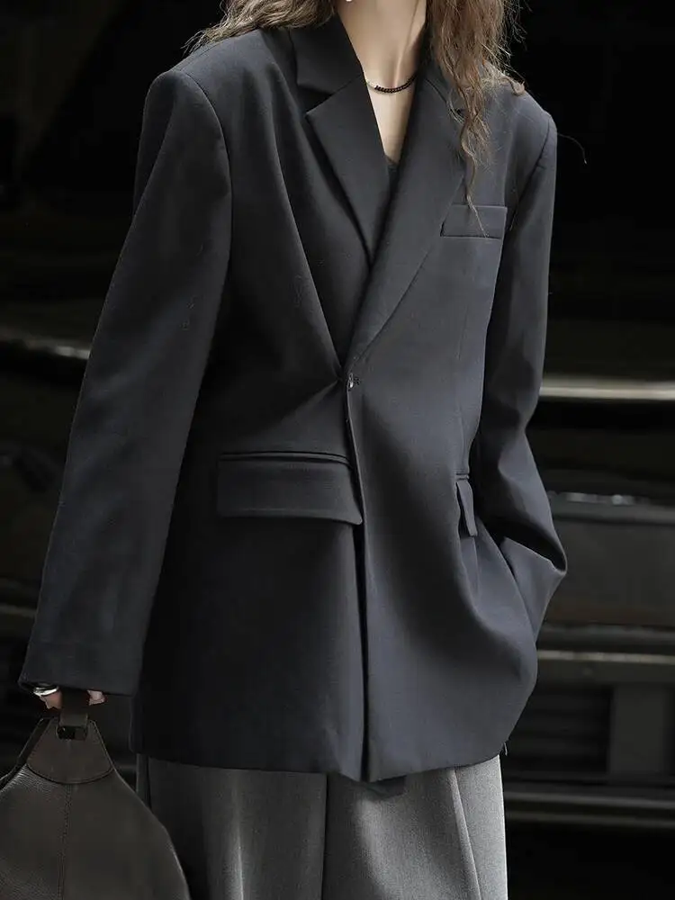 Black Irregular Women Button Big Size Elegant Blazer New Lapel Long Sleeve Jacket Fashion Spring Autumn 2026 7AQM
Black Irregular Women Button Big Size Elegant Blazer New Lapel Long Sleeve Jacket Fashion Spring Autumn 2026 7AQM