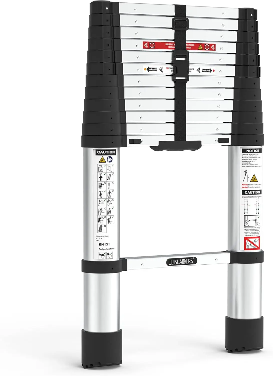 LUISLADDERS Telescoping Ladder 12.5ft Aluminum Lightweight Extension Folding Ladder Button Retraction Slow Down Design 330lbs
LUISLADDERS Telescoping Ladder 12.5ft Aluminum Lightweight Extension Folding Ladder Button Retraction Slow Down Design 330lbs